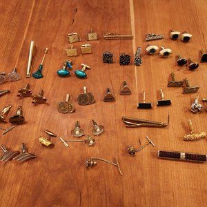 Assortment Vintage Tie Clips, Tie Tacks, Tie Pins, Cufflinks